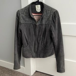 Petite suede jacket from Anthropologie
